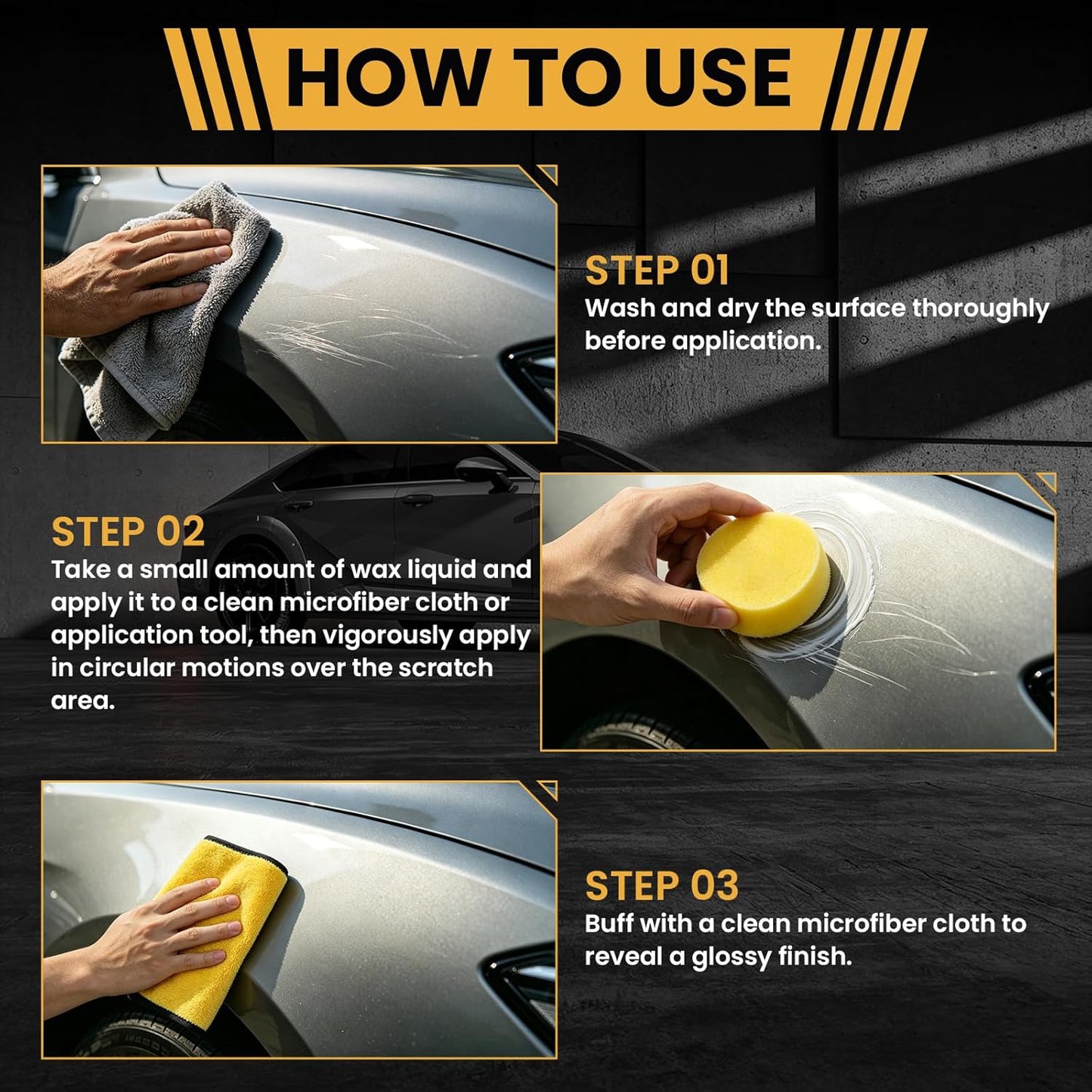 Car Scratch Remover & Polishing Kit – DIY Friendly, Repairs Light Scratches, Restores Shine & Protects Clear Coat, Save on Body Shop, Includes Sponges & Towels (100mL)