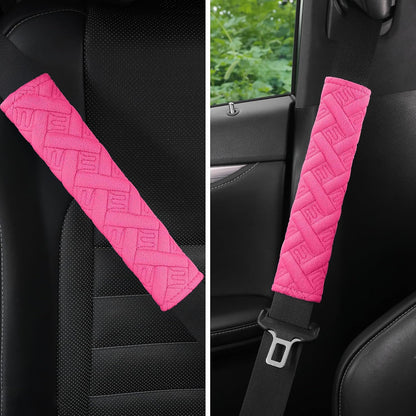 JUSTTOP 2-Pack Universal Car Seat Belt Pads Cover for A More Comfortable Driving, Seat Belt Shoulder Strap Covers Harness Pad for Car Interior Accessories(Black)