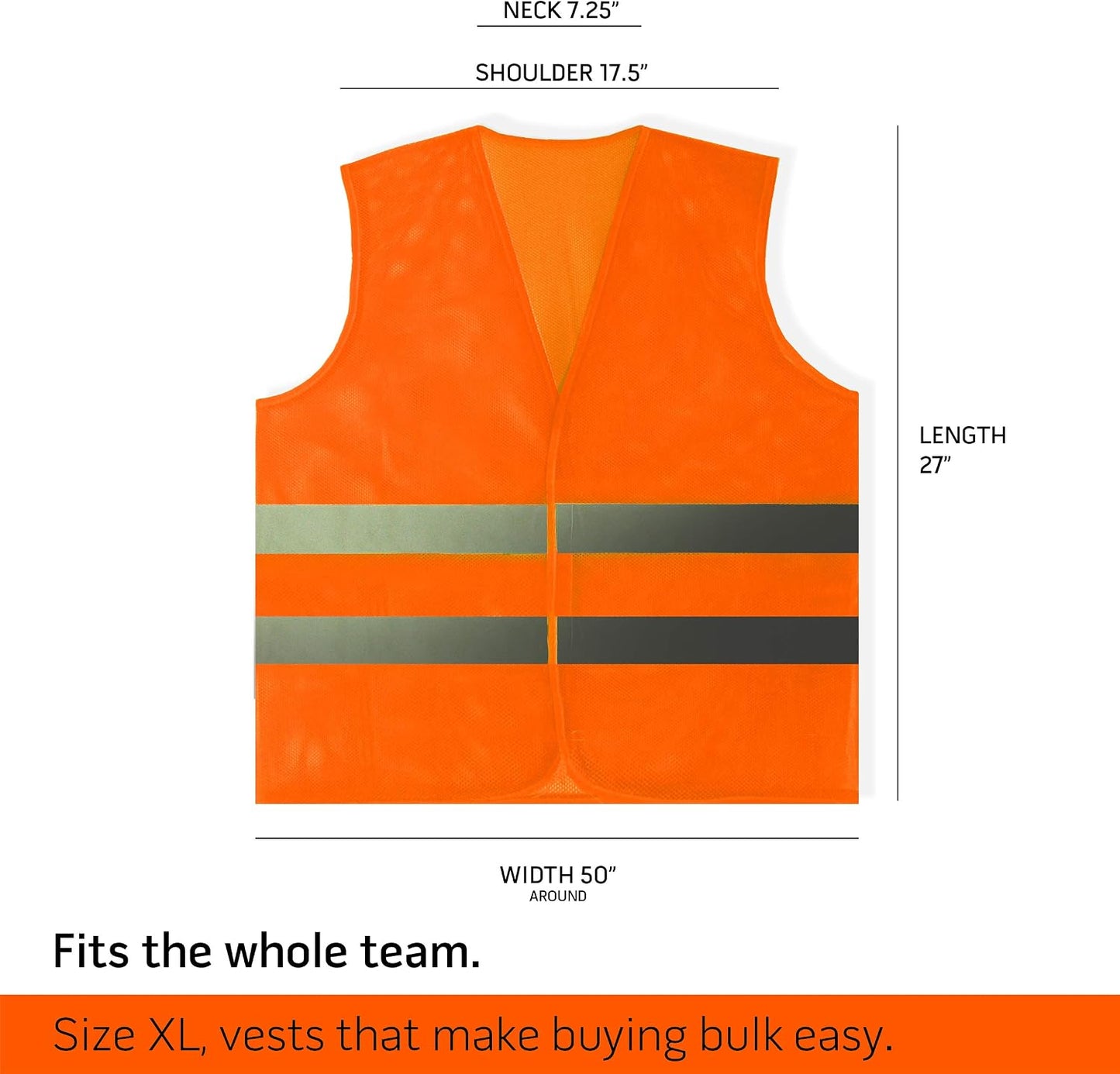 PeerBasics Safety Vests 10 Pack - Yellow Reflective High Visibility, Hi Vis Silver Strip, Men Women, Work, Cycling, Runner, Surveyor, Volunteer, Crossing Guard, Road, Construction, Neon (Mesh, 10)