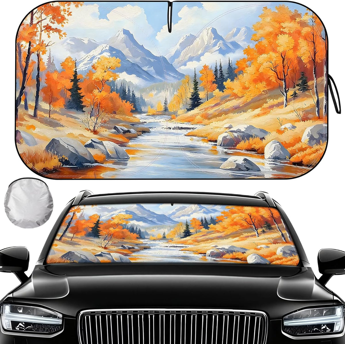 Windshield Sun Shade - Windshield Sun Shade Foldable Offers Ultimate Protection for Car Interior UV Protection Car