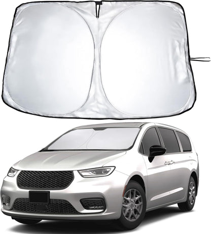 EcoNour Car Windshield Sun Shade | 2025 Upgraded Innovative No-Light-Pass Technology for Maximum Coverage | Foldable Sun Shade Keeps Your Vehicle Cool | Must-Have Car Accessories | Small (59" x 29") - Colors F