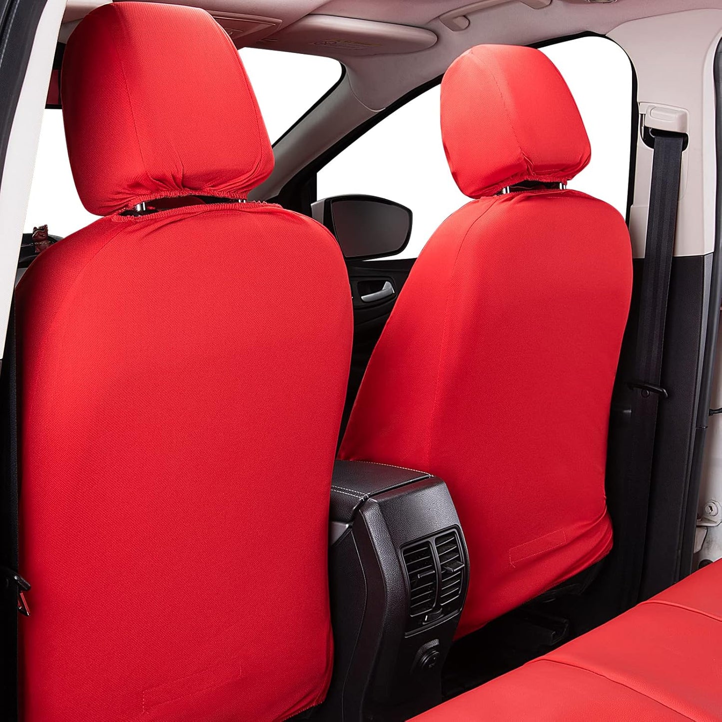 Flying Banner Carbon Fiber Leather Vehicle Seat Covers, Leopard Gray Black, Universal Fit - 8PCS