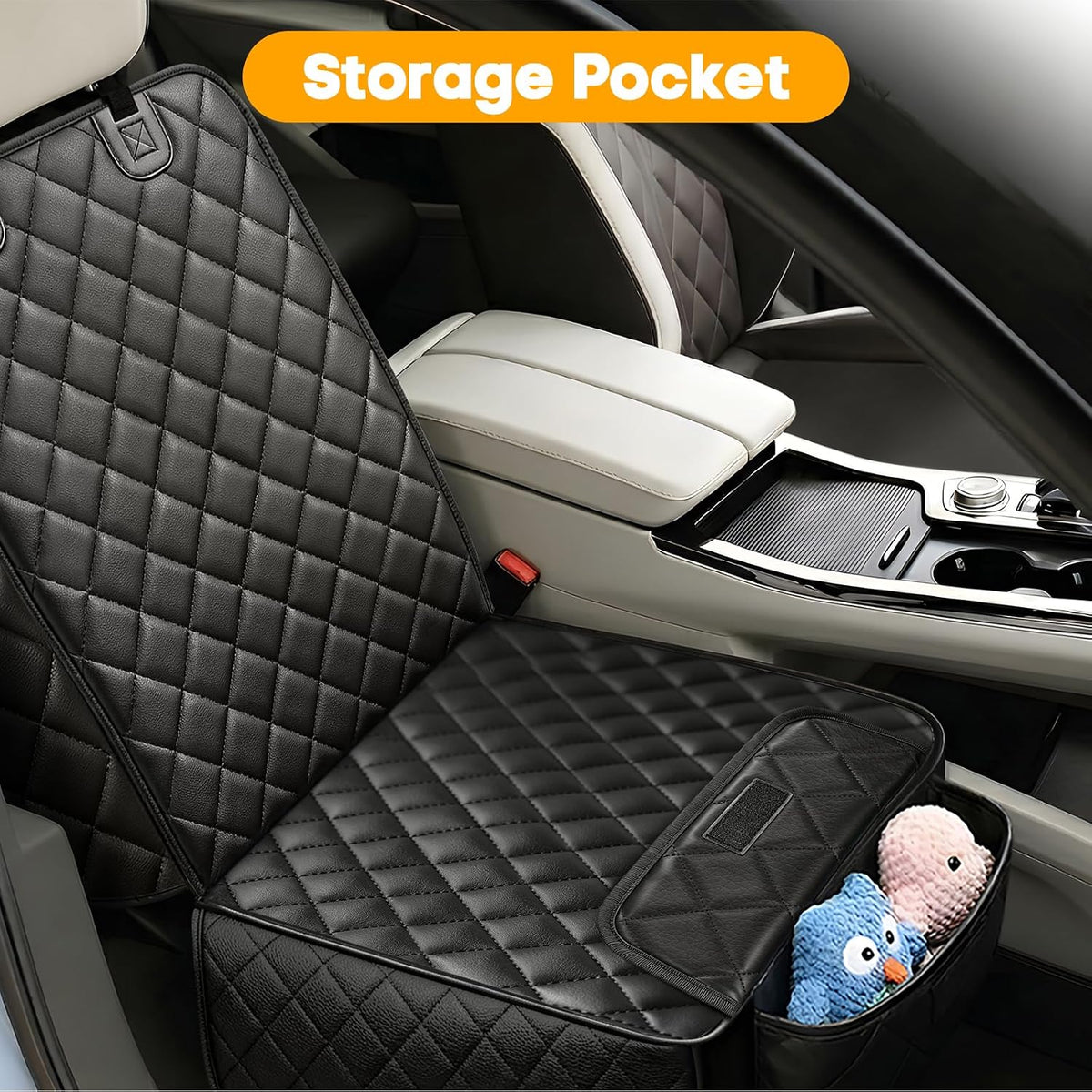 PETICON Waterproof Front Seat Car Cover 2 Pack, Full Protection Dog Car Seat Cover with Side Flaps, Nonslip Scratchproof Captain Chair Seat Cover Fits for Cars, Trucks, SUVs, Jeep, Black