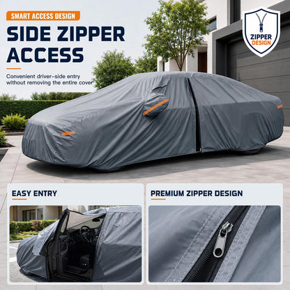 SUV Cover Waterproof All-Weather,Outdoor Full Exterior Automobiles SUV(Length 182-190 inch) with Windshield Sun Shade Universal Fit Toyota RAV4,CRV,Model Y,Q5,Size S2 (See SizeChart)