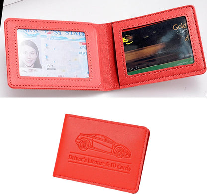 Car Registration and Insurance Holder, Leather Vehicle Document Card Glove Box Organizer, Essential Small Auto Driver License Case, Universal Automotive Interior Accessories(Black)
