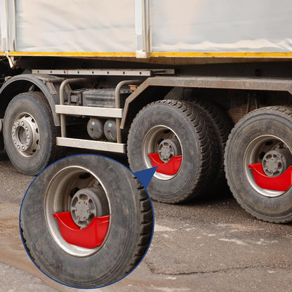 4 Pack Truck Wheel Pan, 2.8L Stackable Hub Oil Drain Pan, Red Fluid Drip Tool Trailer Wheel Catch Box for Heavy Duty Axle, Truck, Geared Engine Stand
