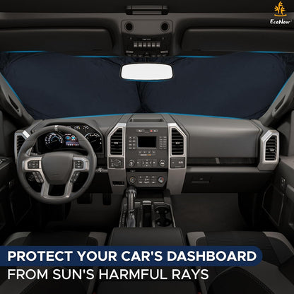 EcoNour Car Windshield Sun Shade | 2025 Upgraded Innovative No-Light-Pass Technology for Maximum Coverage | Foldable Sun Shade Keeps Your Vehicle Cool | Must-Have Car Accessories | Small (59" x 29") - Colors D