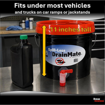 Spill-Less DrainMate™ 14 Quart Oil Drain Pan/Container - Made in USA