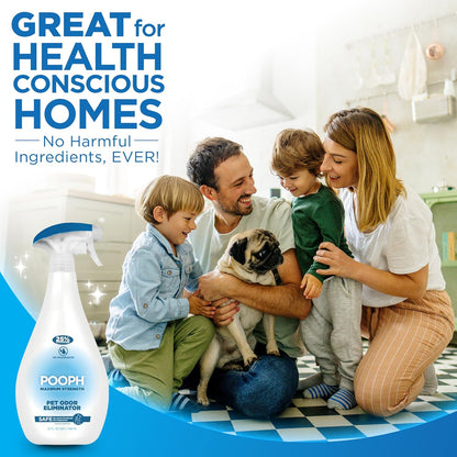 Pooph Pet Odor Eliminator, 32oz - Eliminates Odors at the Molecular Level, Dogs, Cats, Freshener, Eliminator, Urine, Poop, Pee, Deodorizer, Nature’s, Puppy, Fresh, Clean, Furniture, Potty