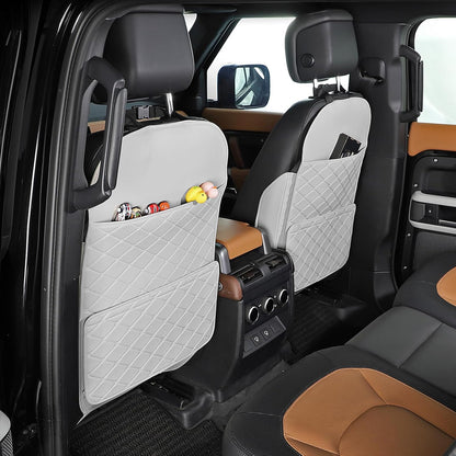 TAIKOO Seat Back Protector + Large Capacity Pocket Storage Organizer,Preventing the Impact of Children Stepping on the Seat Backrest (Black)