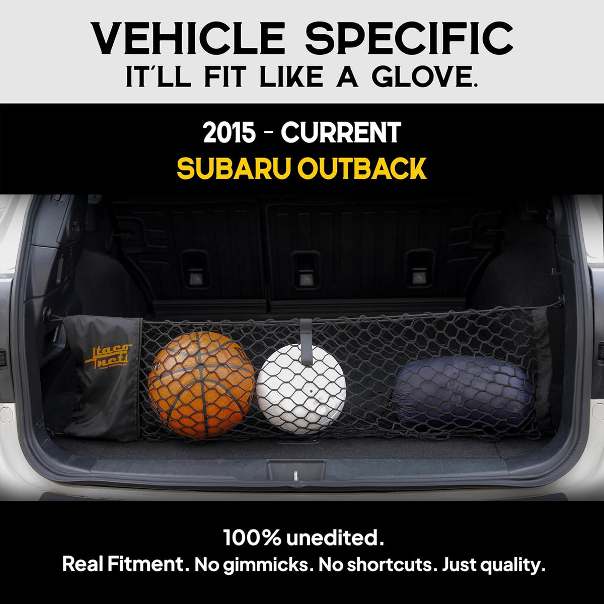 TacoNets Envelope Cargo Net for GMC Sierra & Chevy Silverado - Fits 2013-Current - Upgraded 5mm Bungee - Integrated Storage Bag - Heavy Duty Carabiners - Designed in USA