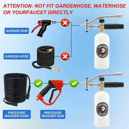 Tool Daily Foam Cannon with 1/4 Inch Quick Connector, 1 Liter, 5 Pressure Washer Nozzle Tips