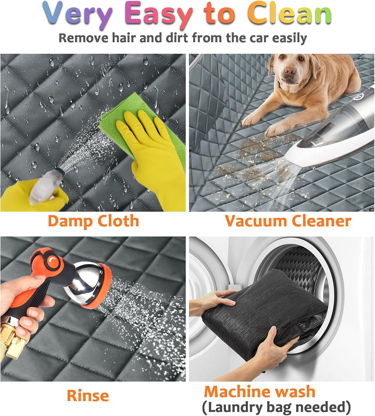 URPOWER Dog Car Seat Cover for Pets 100% Waterproof Seat Cover Hammock 600D Heavy Duty Scratch Proof Nonslip Durable Soft Back Seat Covers for Cars and SUVs