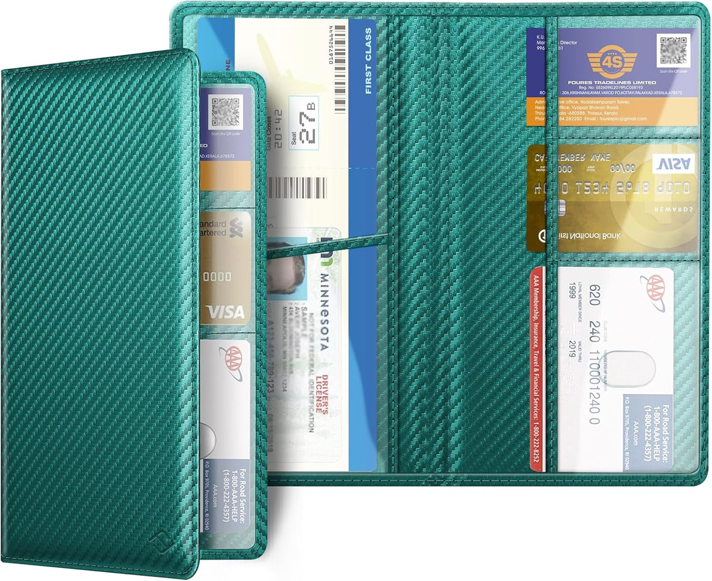 FINPAC Car Registration and Insurance Card Holder, Vehicle Glove Box Card Organizer Wallet Automobile Accessories for License