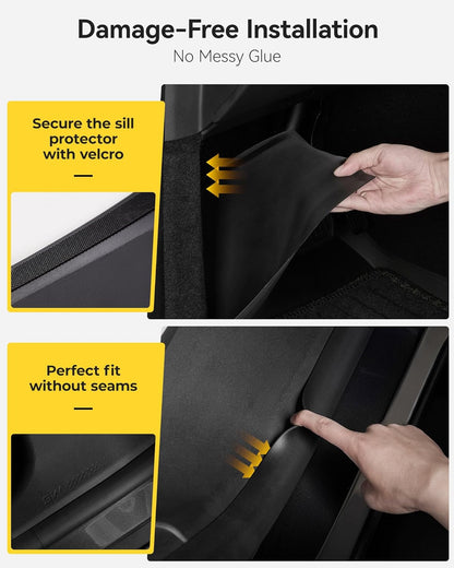 3W Tesla Model Y Juniper 9PCS Door Sill Protector 2025 2026 5 Seat (Not Standard/Original Tailgate Sill) Front,Rear, Rear Bumper,Trunk,Door Entry Guard, Anti-dust Cover,Edge Guards,Model Y Accessories