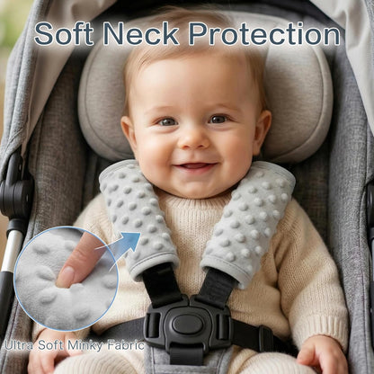 Pro Goleem Car Seat Strap Covers for Babies Soft Car Seat Strap Shoulder Pads for All Car Seats, Stroller, Pushcar, Black