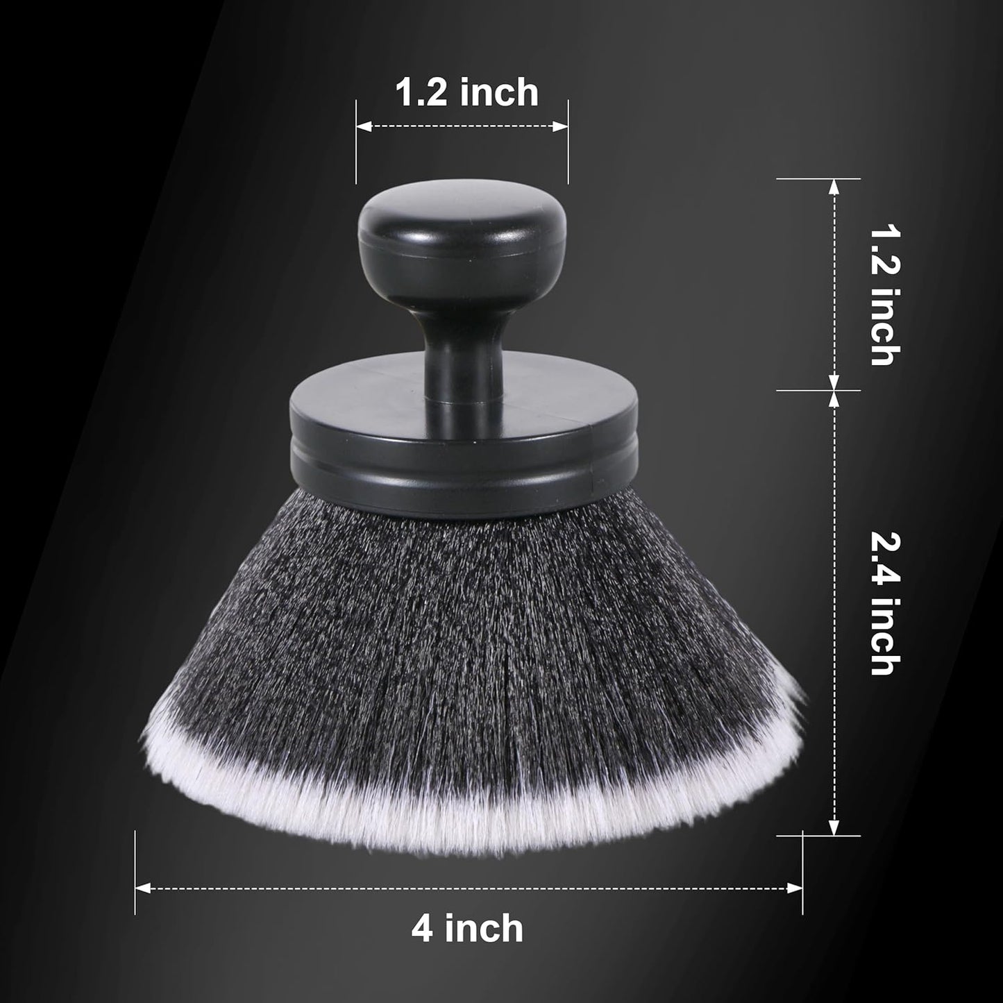 Car Tire Shine Applicator,Vegan Tire Shine Applicator with Curved Brush Head - Large Automotive Tire Dressing Applicator Brush with Storage Stand for Tire Detailing, 3.6 Inch Length (Black)