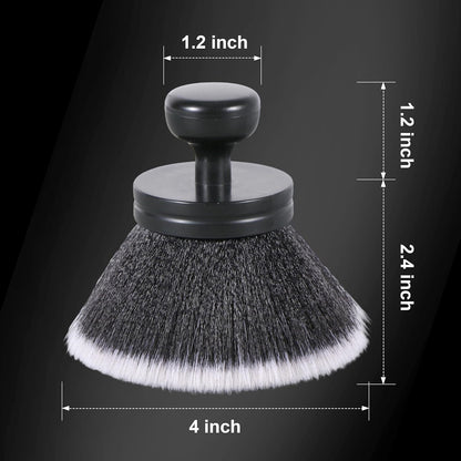 Car Tire Shine Applicator,Vegan Tire Shine Applicator with Curved Brush Head - Large Automotive Tire Dressing Applicator Brush with Storage Stand for Tire Detailing, 3.6 Inch Length (Black)