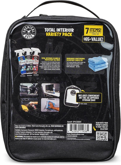 Chemical Guys Total Interior Cleaner Variety Kit With Storage Bag New Car And Black Cherry Scents Microfiber Towels Giftable Car Care Set
