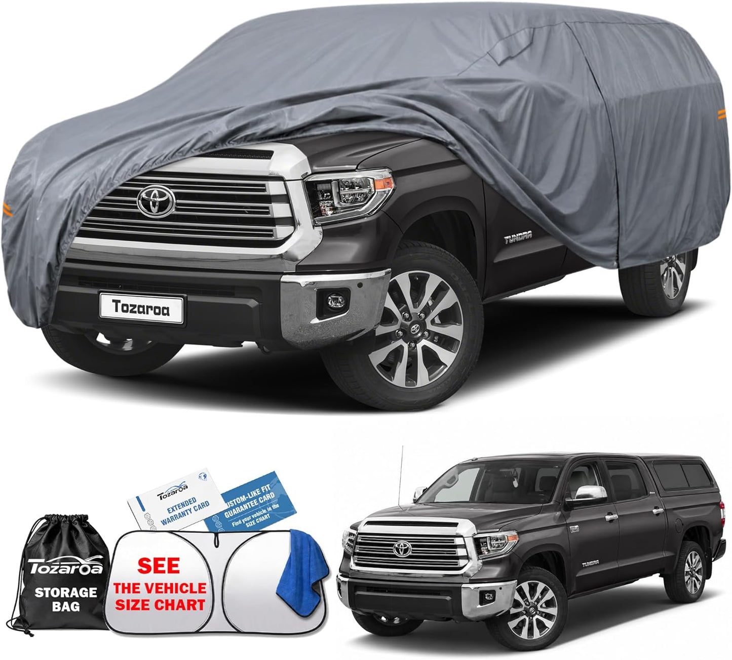 SUV Cover Waterproof All-Weather,Outdoor Full Exterior Automobiles SUV(Length 182-190 inch) with Windshield Sun Shade Universal Fit Toyota RAV4,CRV,Model Y,Q5,Size S2 (See SizeChart)