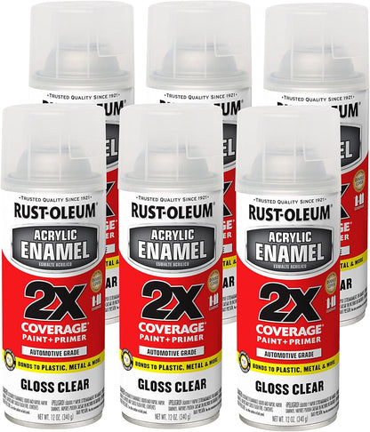 Rust-Oleum 271903 Acrylic Enamel 2X Spray Paint, 12 oz, Gloss Black, (Pack of 1)