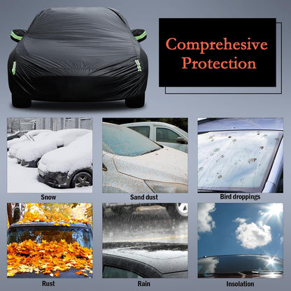 Car Cover Custom Fit for Toyota Corolla 2000-2025, Honda Civic 1991-2025, Waterproof All Weather Full Exterior Cover Rain Sun Protector Car Cover with Door Zipper