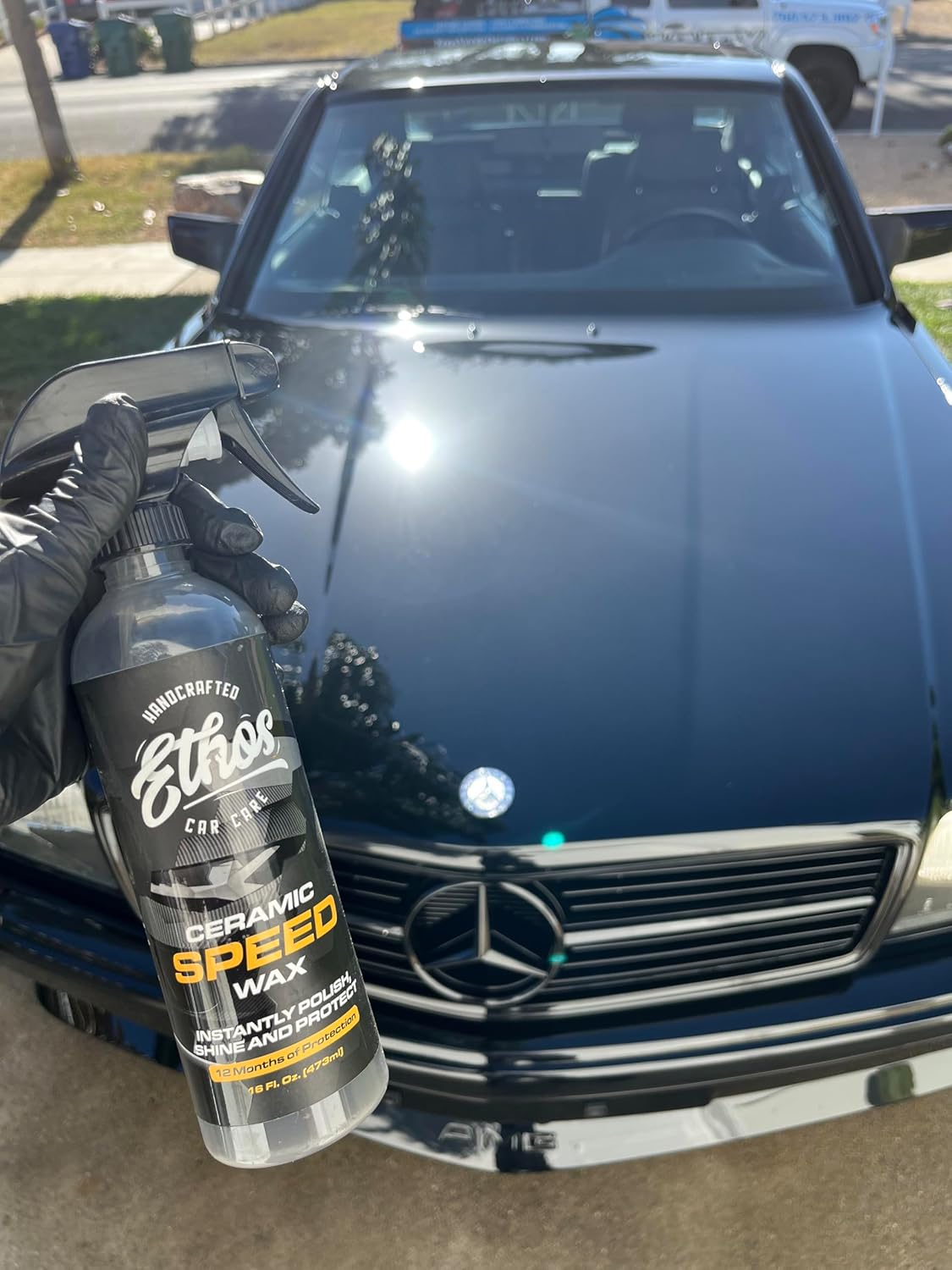 Ethos Ceramic Speed Wax – SiO2 Ceramic Coating Spray for Cars – Hydrophobic Car Wax Spray Top Coat Polish – High Gloss Shine, Ceramic Spray Wax – 12+ Month Protection