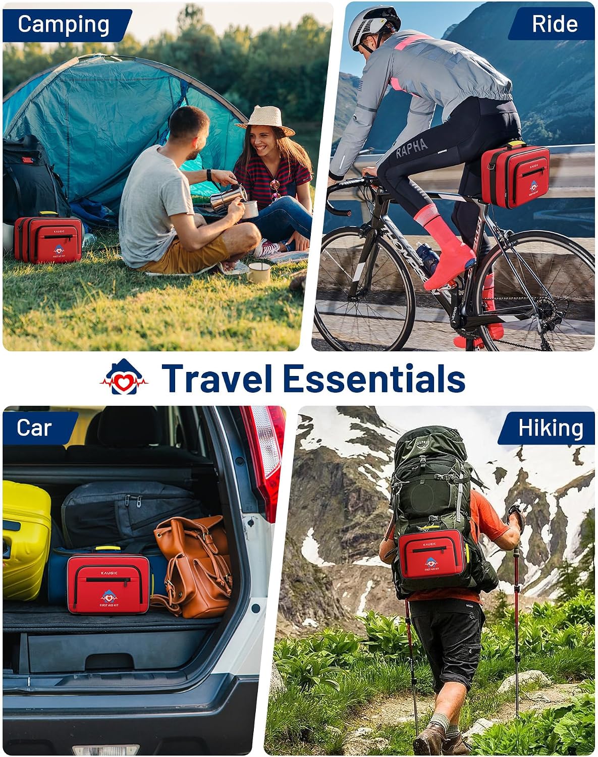 500 PCS First Aid Kit for Travel Camping Car Home Businesses, Well-Organized Emergency Kit, Survival Trauma First Aid Kits for Home College Dorm Essential Supplies