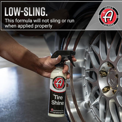 Adam's Tire Shine 16oz - Tire Dressing Spray with Added SIO2 for Rubber Protection, Gives A Glossy Wet Look & No Sling