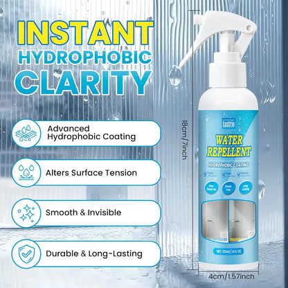 Windshield Rain Repellent Spray – Glass Water Repellent for Car Windows & Bathroom Glass – Easy to Apply Hydrophobic Coating for Side Windows, Shower Doors & Mirrors – Long Lasting (120ml/4oz)