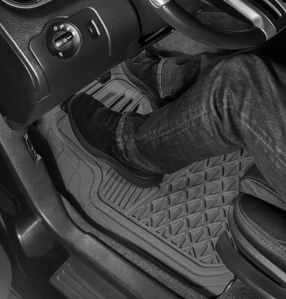 Floor Mats for Cars Trucks SUVs (4 Piece Set) All Weather Heavy Duty Rubber Car Accessories Best for Auto Truck SUV Van Waterproof Interior Automobiles Liners Covers - Gray Semi Custom Tactical Mat