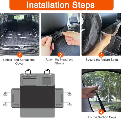 Reliadura SUV Cargo Liner for Dogs, Waterproof Dog Trunk Cover with Bumper Flap Protector, Pet Cargo Mat for SUVs Sedans Vans, Non-Slip Scratchproof Dog Seat Cover, Large Size Universal Fit
