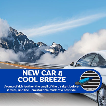 Refresh Your Car Air Freshener Vent Sticks, New Car / Cool Breeze Scent, 6 Pack, Dual Scent Car Vent Sticks