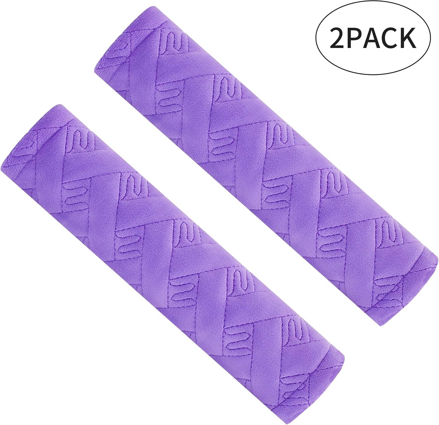 Amooca 2-Pack Soft Seat Belt Covers Universal Car Shoulder Pad Cushions with Braid Pattern for Comfortable Driving & Bag Strap Protection Red