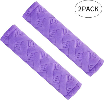 Amooca 2-Pack Soft Seat Belt Covers Universal Car Shoulder Pad Cushions with Braid Pattern for Comfortable Driving & Bag Strap Protection Red
