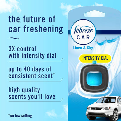 Febreze Car Air Freshener Vent Clip Platinum Ice Scent, .07 oz. Car Vent Clip, Pack of 4