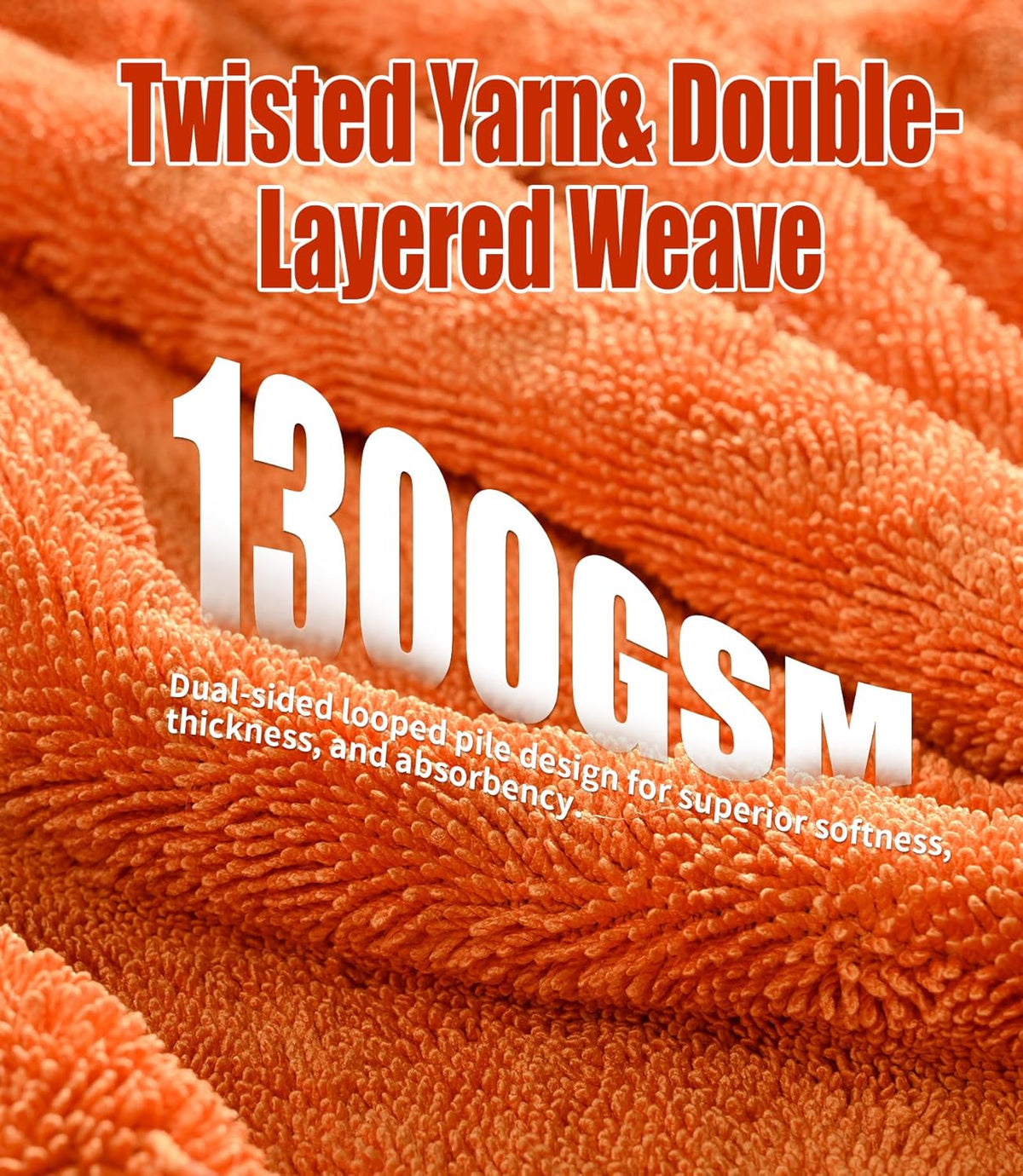 2-Pack Car Drying Towels 24x36 Inch 1300GSM, Twisted Loop Microfiber Cloth for Auto Detailing - Super Absorbent, Lint-Free & Streak-Free for SUV, Truck & Window (Gray-Green)