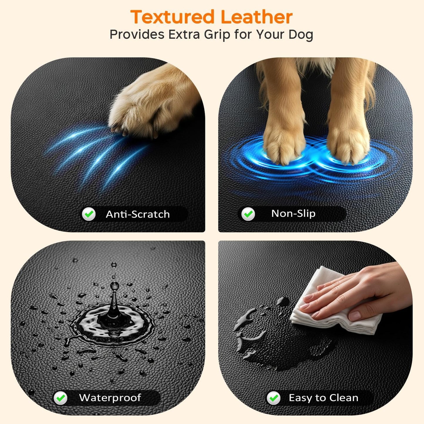 URPOWER 2026 Upgraded Back Seat Extender for Dogs - Large Hard Bottom Dog Car Seat Cover Holds 550lbs, Waterproof Dog Hammock Pet Bed with High-Density Foam Non-Slip Backseat Protector