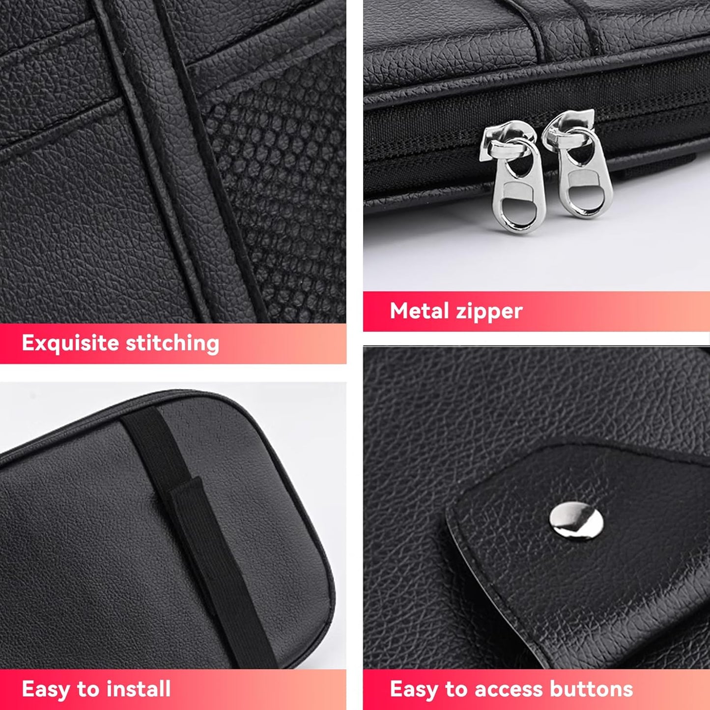 Car Sun Visor Organizer, Sunglass Holder and Storage Pocket, Card Cash Pouch with Multi-Pocket Net Zipper, Case Bag for License Pen Key, Auto Accessories for Truck, SUV, Van (Purple)