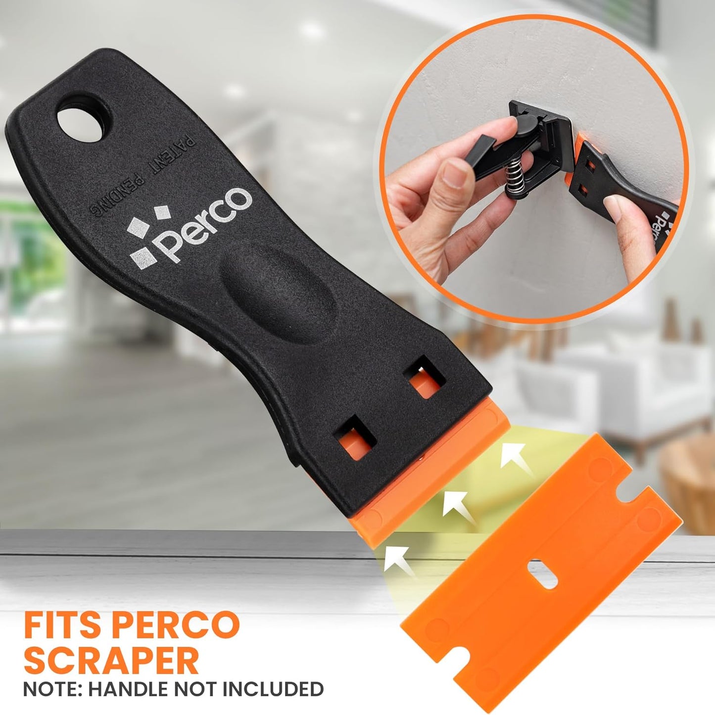 Perco Glue Off Adhesive Sticker Remover 3.3 fl. oz & Scraper with Plastic Razor for Removing Labels (Adhesive Sticker Remover & Scraper w/Plastic Razor)