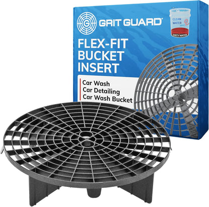 Grit Guard Flex Fit Bucket Insert - Removes Dirt from Wash Mitt for Car Detailing, 10” Diameter, 4 Self-Adjusting Tabs, Fits Car Wash Buckets from Auto Part Stores - Made in the USA
