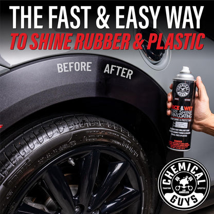 Chemical Guys TVDSPRAY101 Nice & Wet Tire Shine Trim Coating for Rubber, Plastic and Vinyl, Safe for Cars, Trucks, SUVs, Motorcycles, RVs & More, 14.5 fl oz