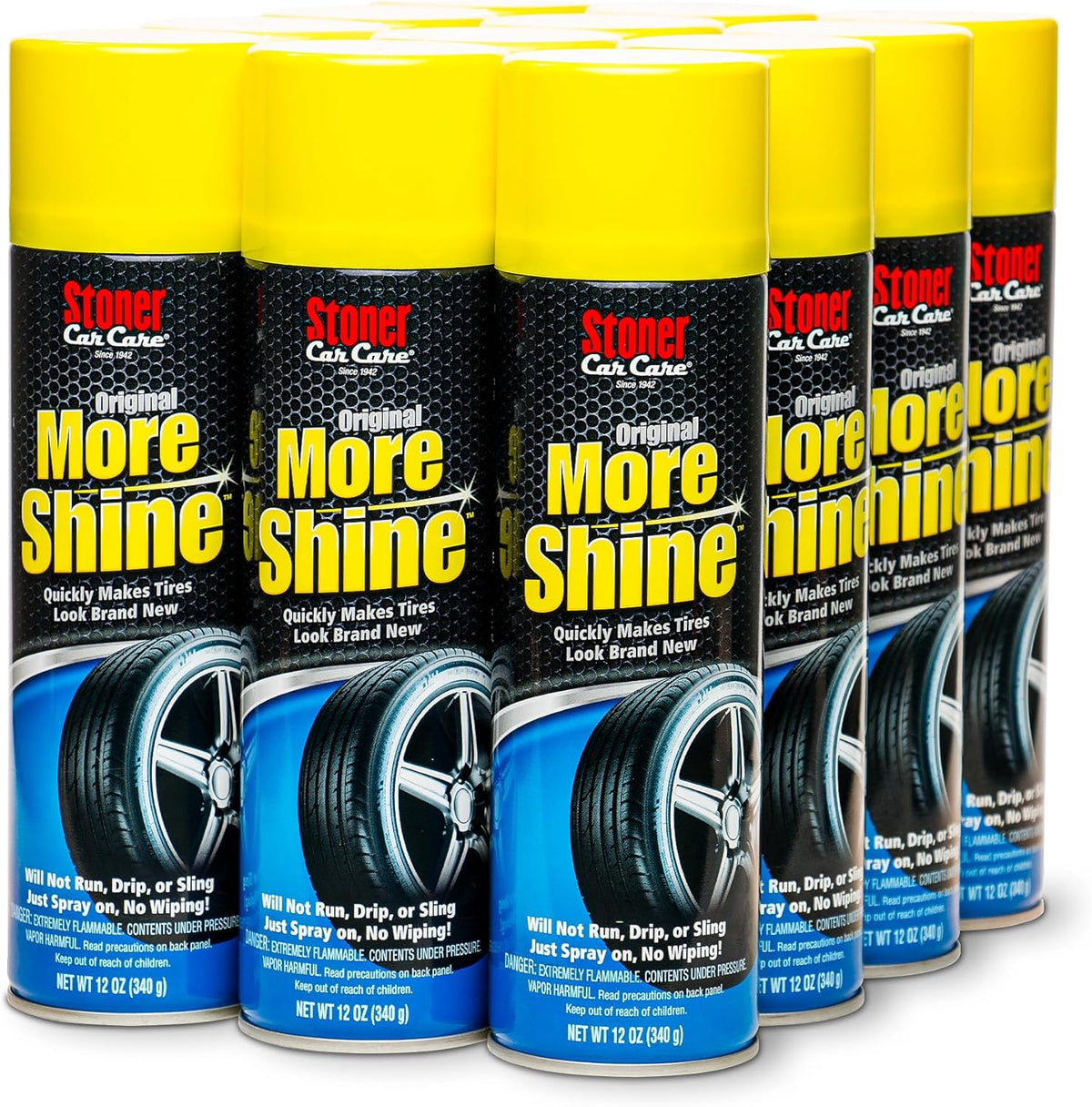 Stoner Car Care 91044-2PK Original More Shine Tire Shine Spray – Tire Dressing Restores Deep Matte Black Finish with Long-Lasting Rain-Resistant Protection, Dry-to-Touch – 12 oz (Pack of 2)
