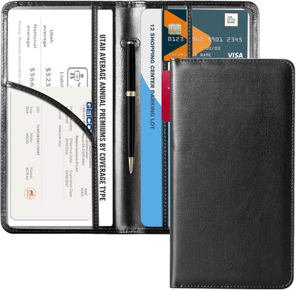 CoBak Car Registration and Insurance Holder - Vehicle Glove Box Car Organizer,Auto Truck Comparment Accessories Case with Magnetic Closure for Driver License,Cards - Colors A