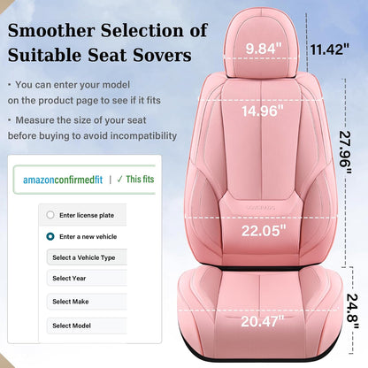 Coverado Seat Covers Full Set, Black Seat Covers for Cars 5 Seats, Car Seat Protector, Waterproof Nappa Leather Car Seat Cushion, Front and Rear Car Seat Cover Fit for Most Sedans SUV Pick-up Truck - Colors A