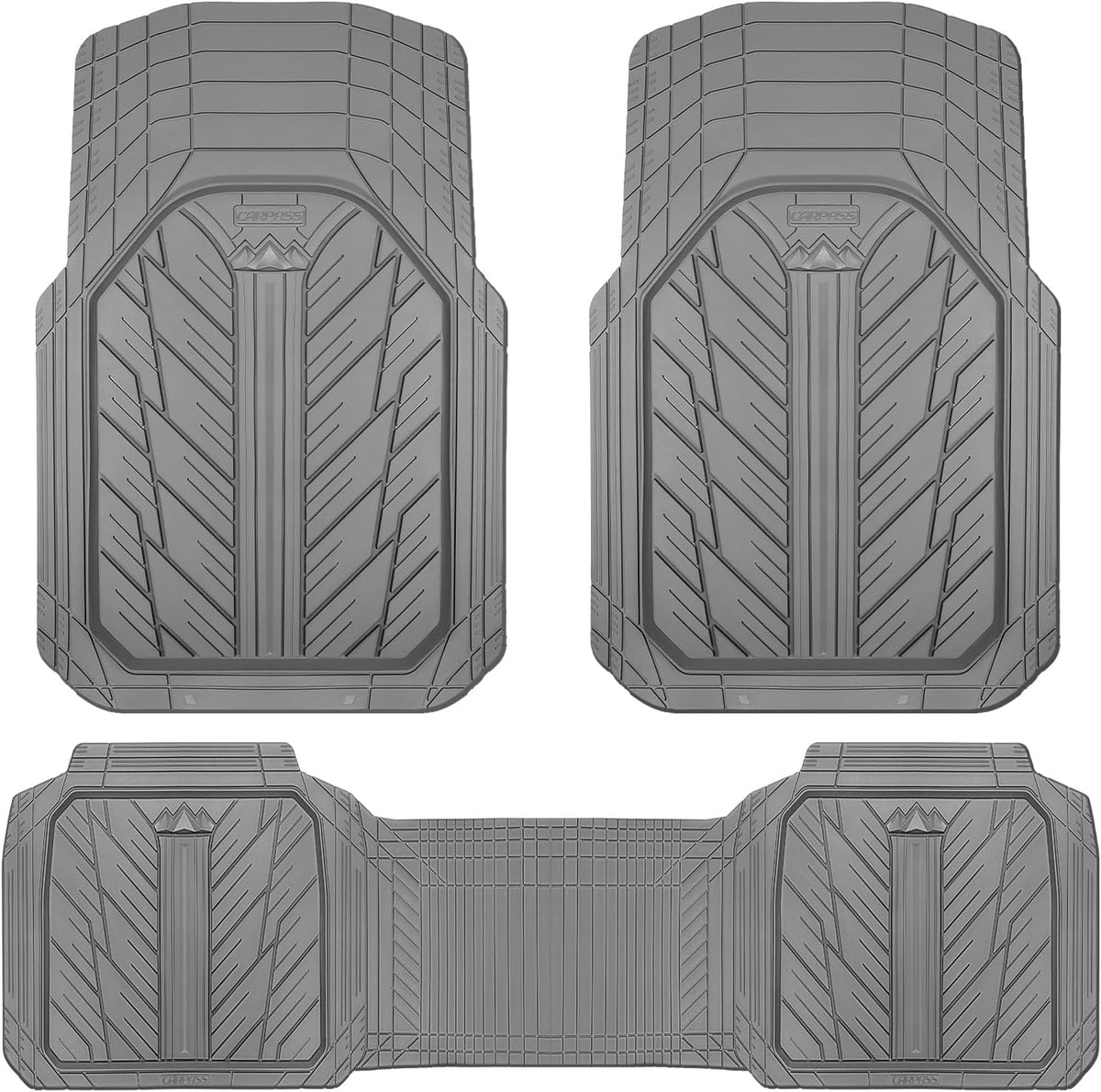 CAR PASS Heavy Rubber Car Floor Mats, Deep Waterproof Car Mats All Weather, Universal Trim-to Fit Automotive Floor Mats for Car SUV Truck Van, Durable Floor Liners Solid Black