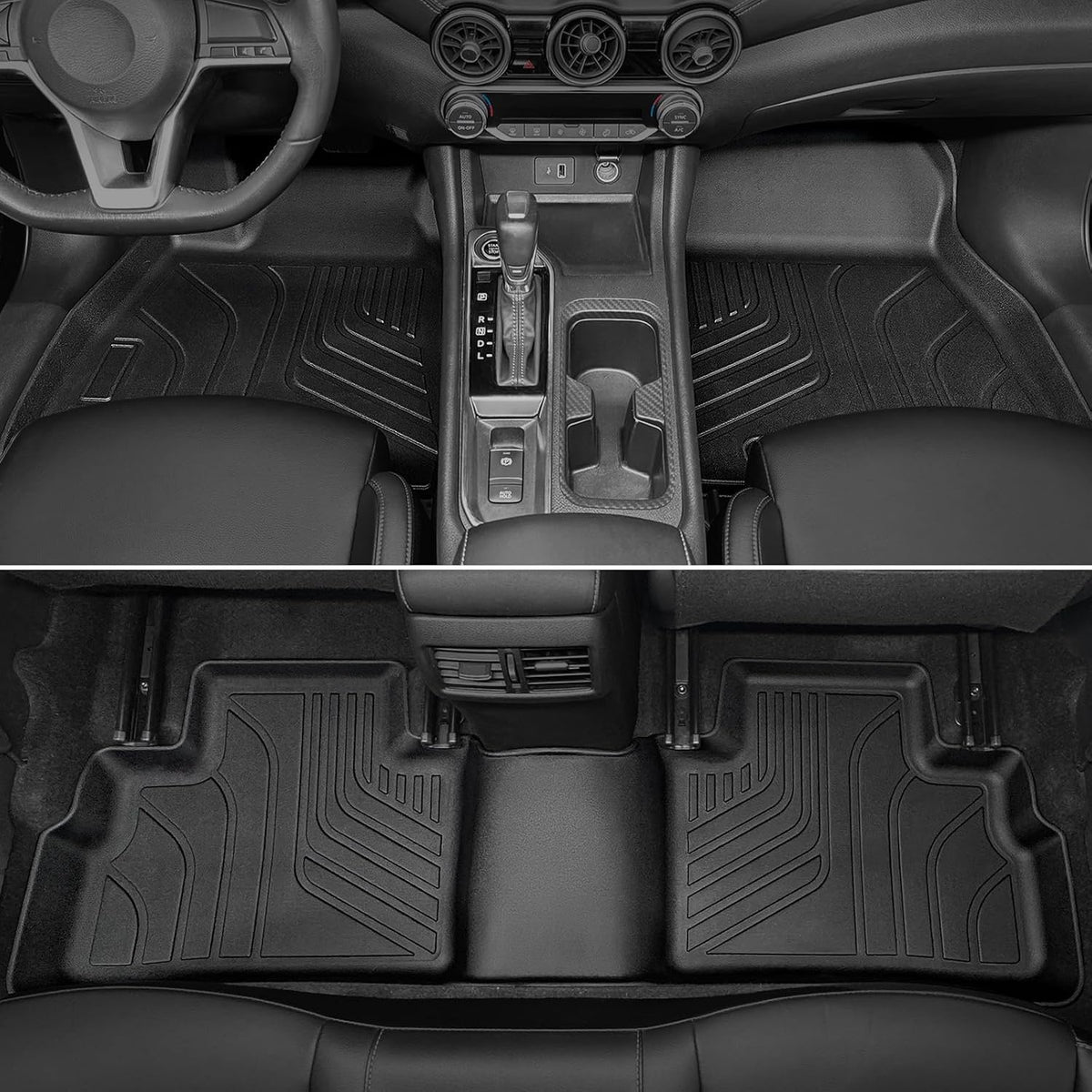 Floor Mats Set for Nissan Rogue 2026 2025 2024-2021 Accessories, Full Coverage All Weather Floor Mats Cargo Mat with Backrest Protectors & Door Sill Guards (Not for Sport)