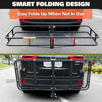 WEIZE 64" x 39" x 5" 200lb Heavy Duty Roof Rack Carrier Basket with Waterproof Bag, Cargo Net and Ratchet Straps, Universal Car Top Luggage Holder for SUV, Truck