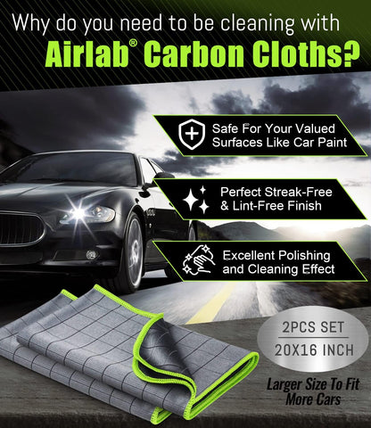 Airlab Microfiber Towels for Cars Wash Drying Thick Plush Cleaning Cloth Auto Detailing Super Absorbent for Interior & Exterior Lint Free, Streak Free, 16" X 16", 800 GSM, Pack of 4