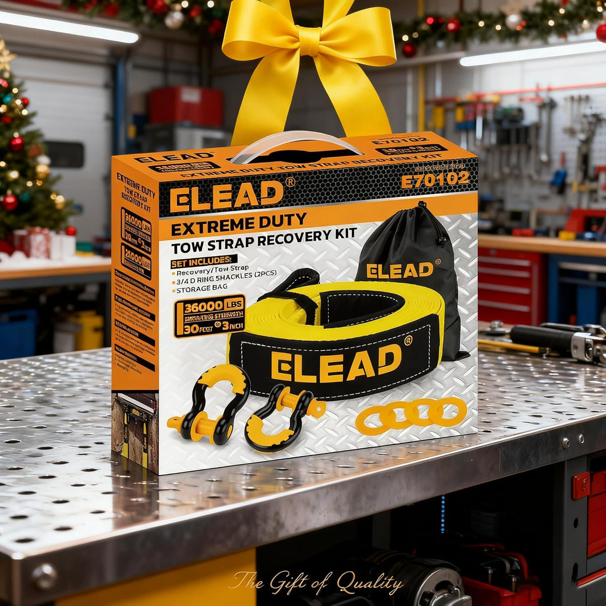 3" x 30Ft Recovery Tow Strap Heavy Duty with Hooks - 36000 LBS Break Strength, 3/4 D Ring Shackles (2pcs), Emergency Recovery Strap Tow Rope for Truck, SUV, ATV Offroad Vehicle